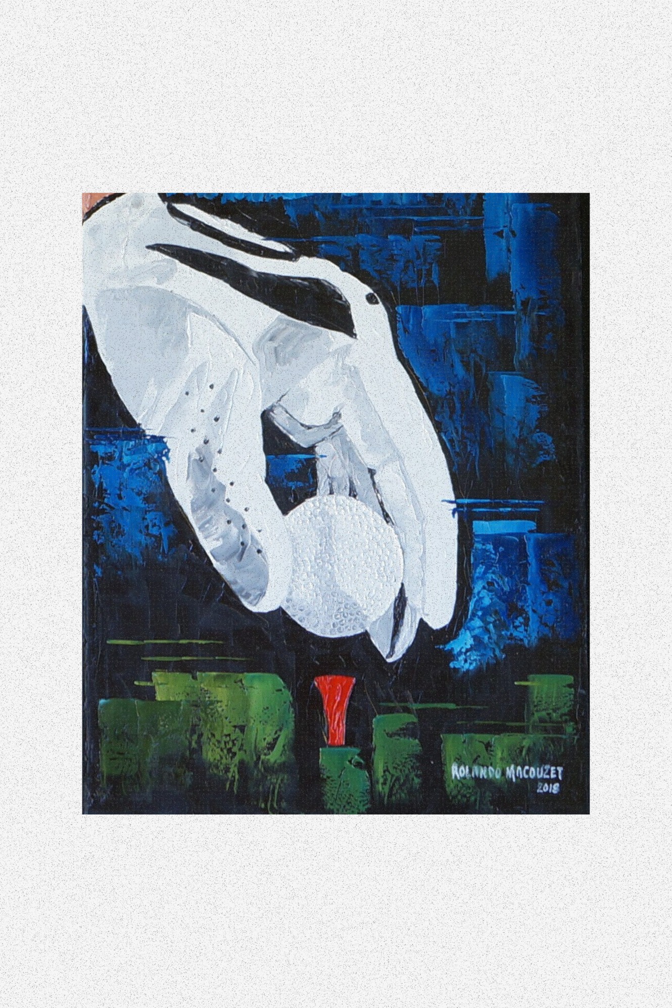 Pintura al óleo Pelican's Serenity - Arte con espátula 45x60cm México