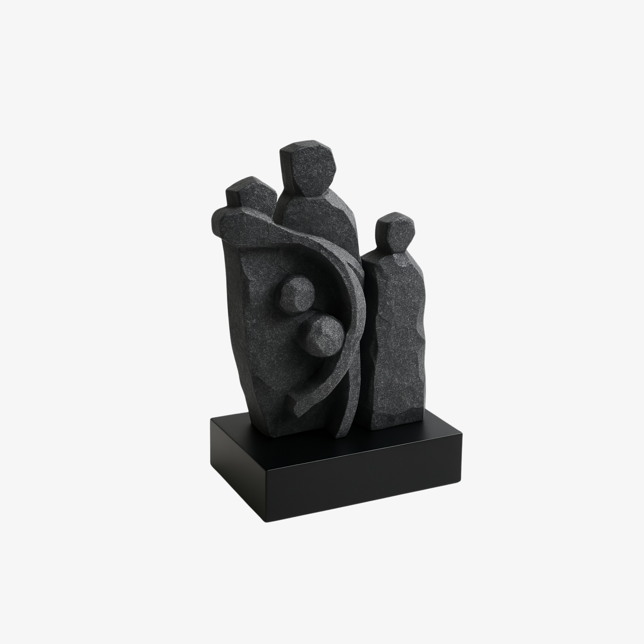 Trofeo familiar en piedra para torneos deportivos