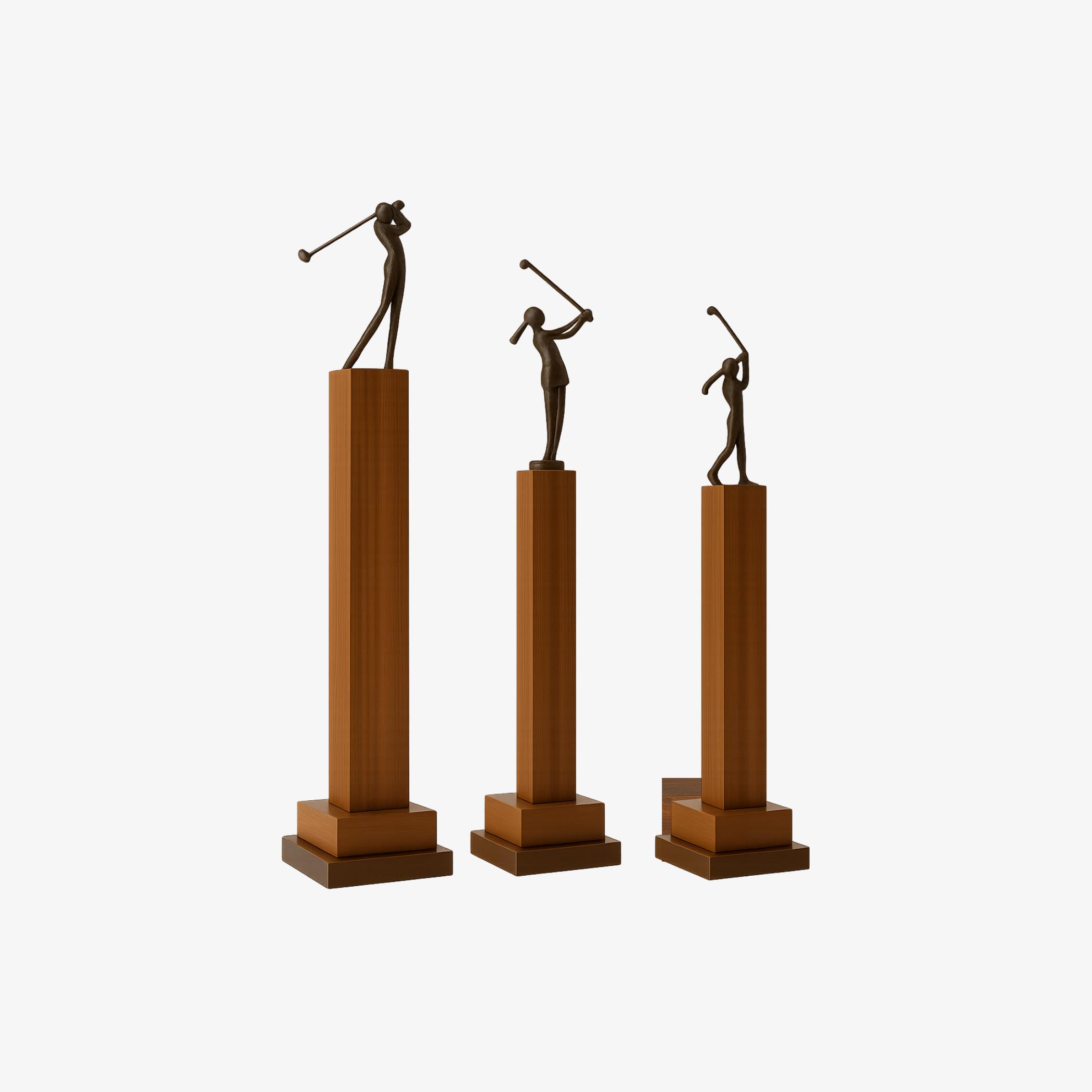 Trofeos de podio para golf - 1er, 2do y 3er lugar